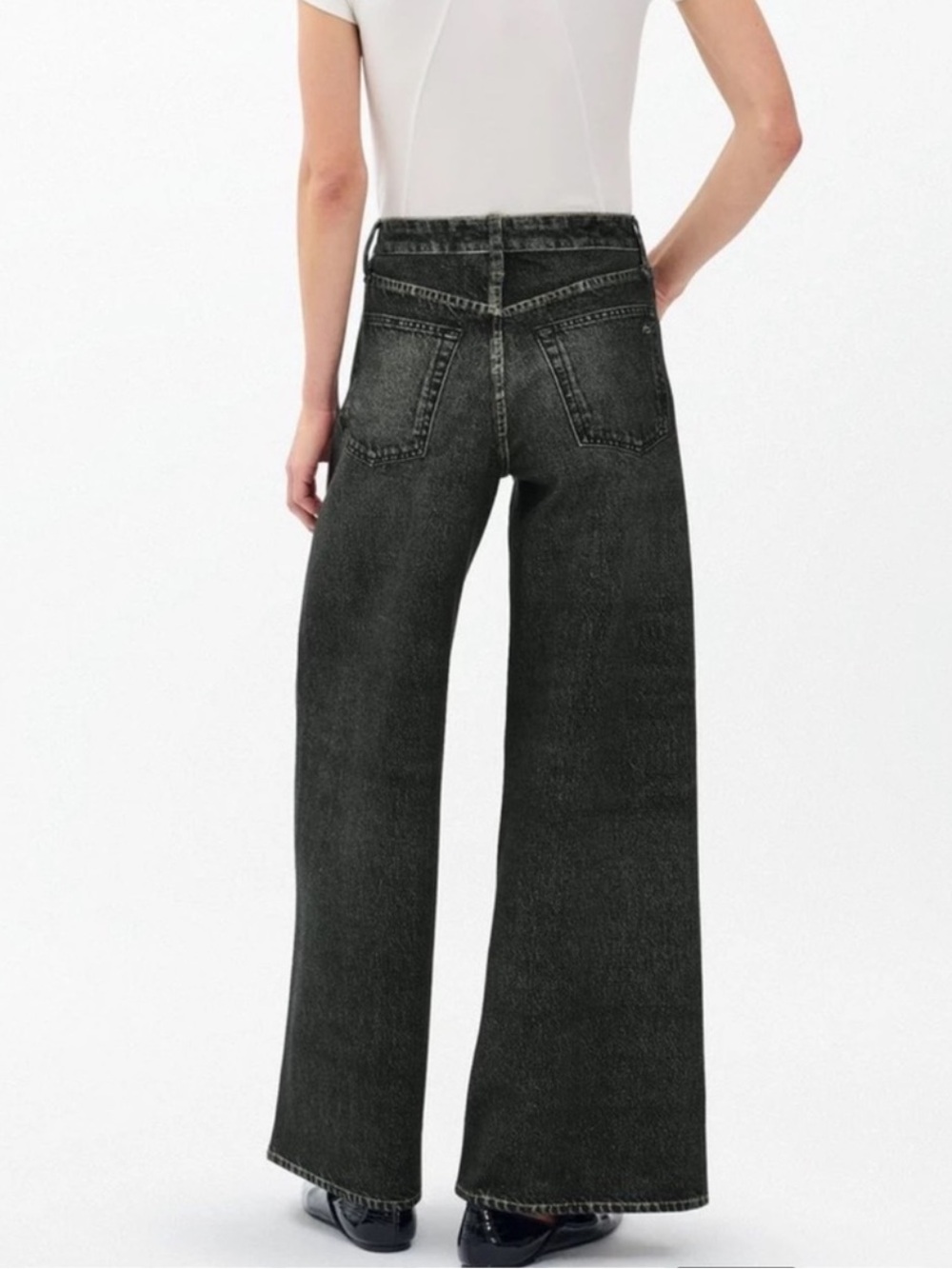 Rag And Bone Miramar Sofie Wide-Leg Faux Jean in Cotton Terry | 25 - Picture 2 of 12